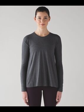 Lululemon Acadia Long Sleeve Top- Heathered Pitch Grey- Sz 8?